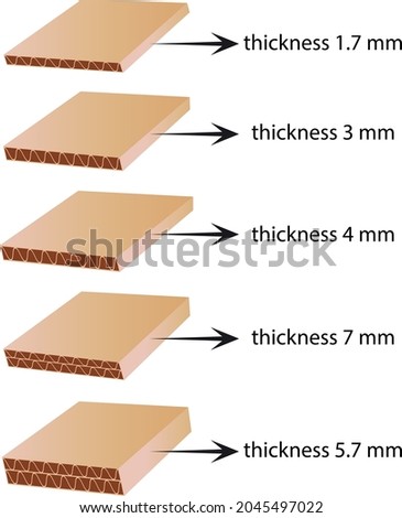 cardboard by thickness from thin to thick with thickness designation 