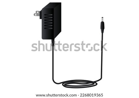 AC adapter with cord isolated on white background