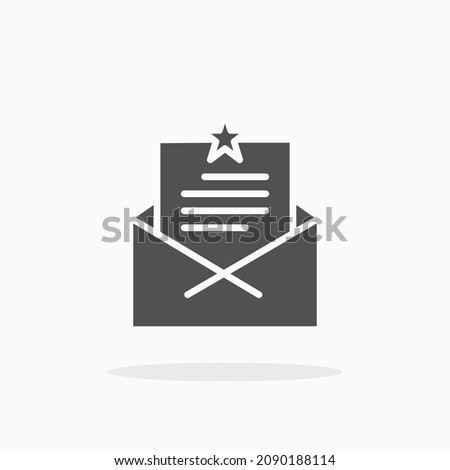 Invitation mail icon. Solid or glyph style. Vector illustration. Enjoy this icon for your project.