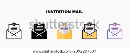 Invitation mail icon designed in outline flat glyph filled line and gradient. Perfect for website mobile app presentation and any other projects. Enjoy this icon for your project.
