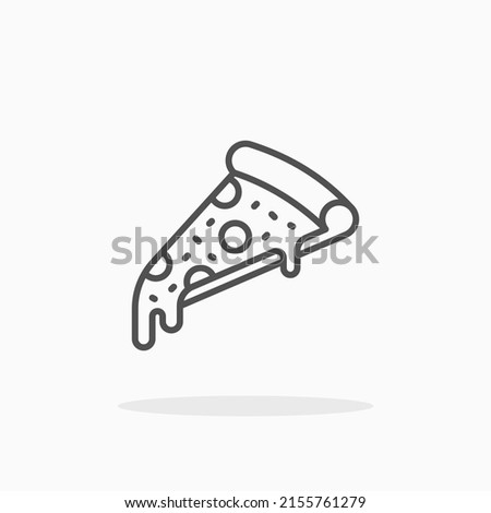 Pizza slice line icon. Editable stroke and pixel perfect. Can be used for digital product, presentation, print design and more.