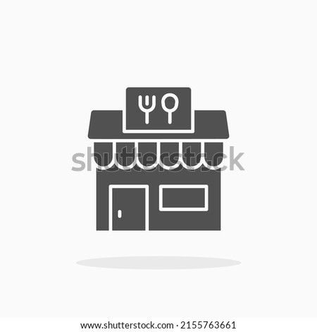 Restaurant building glyph icon. Can be used for digital product, presentation, print design and more.