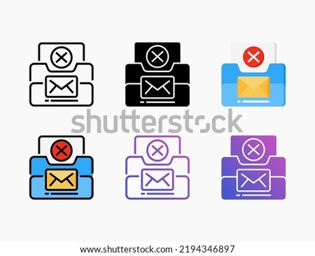 Archive Remove icon set with line, outline, flat, filled, glyph, color, gradient. Editable stroke and pixel perfect. Can be used for digital product, presentation, print design and more.
