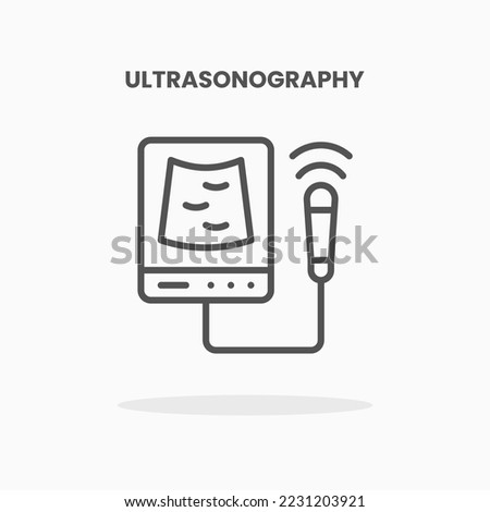 Ultrasonography icon vector illustration line style. Great design for web, app and more. Editable Stroke and pixel perfect.