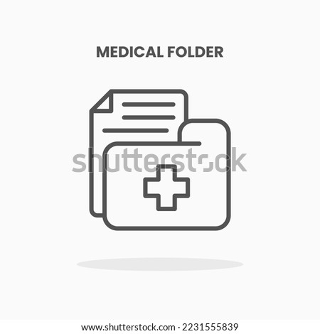 Medical Folder icon vector illustration line style. Great design for web, app and more. Editable Stroke and pixel perfect.