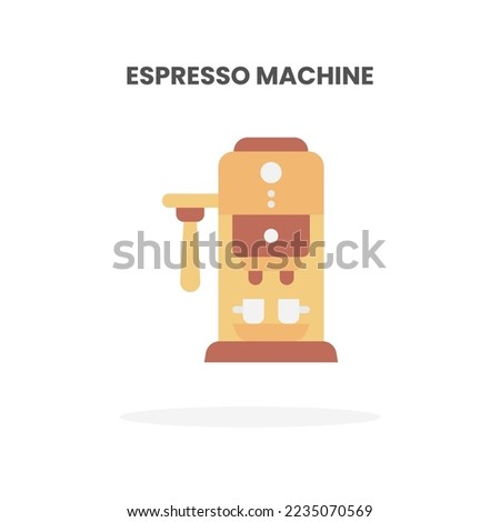 Espresso Machine icon flat. Vector illustration on white background. Can used for web, app, digital product, presentation, UI and many more.