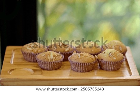 Image, Stock Photo Homemade small cake with blackberries