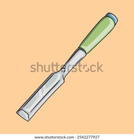 Sharp chisel illustration isolated on orange background