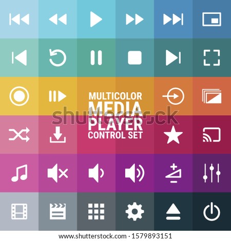 Media player control icon set for designers in the design of all kinds of works. Beautiful and modern icon which can be used in many purposes Eps10 vector.