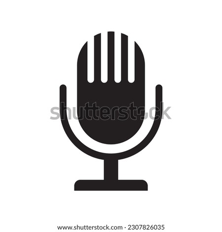 Microphone vector icon isolated on white