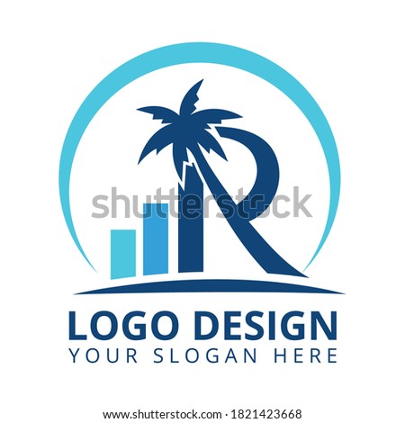 R Letter Accounting & Financial Logo Design. Investments, insurance, and retirement planning Logo Design Vector Photo stock © 