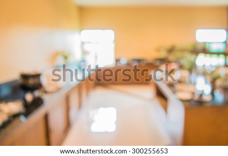 image of blur buffet catering room for background usage .