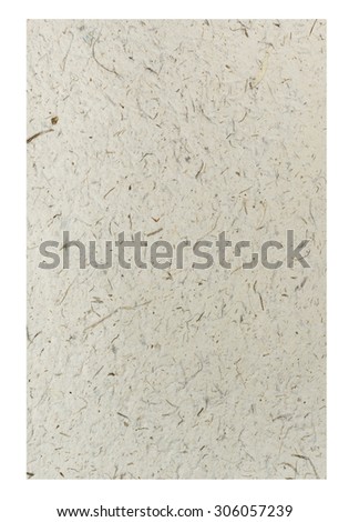 White Craft eco textured paper sheet. Handmade paper texture(Sa Paper) Isolated on white background.