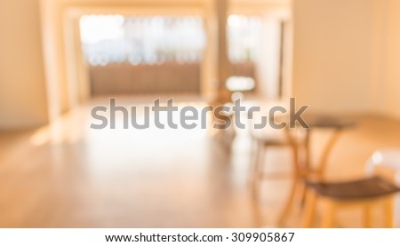blur image of Small white waiting room with corridor without people for background usage.