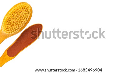 Similar – Image, Stock Photo Flatlay of woman rubbing cream in her legs in bed
