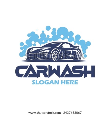  Car wash logo design template. Automotive car cleaning logo design.