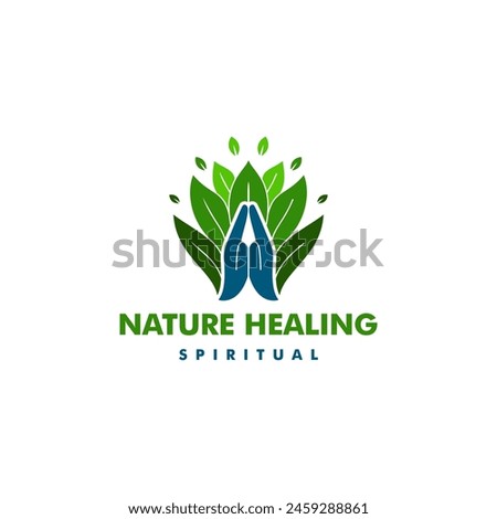 Healing, Therapy, health care, natural care vector logo design.
