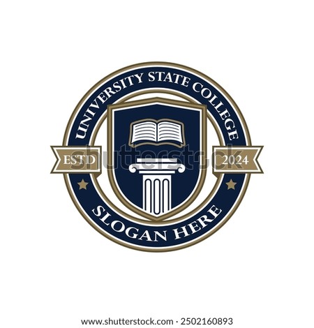 University education, University state college, logo design vector template image.
