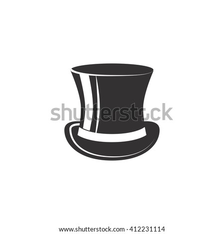 Vintage top hat. Male head cap. old fashion clothes. Elegent hat. Gentelmen style.Tophat. Vector illustration. Gentleman hat. Man retro Costume. Mister.