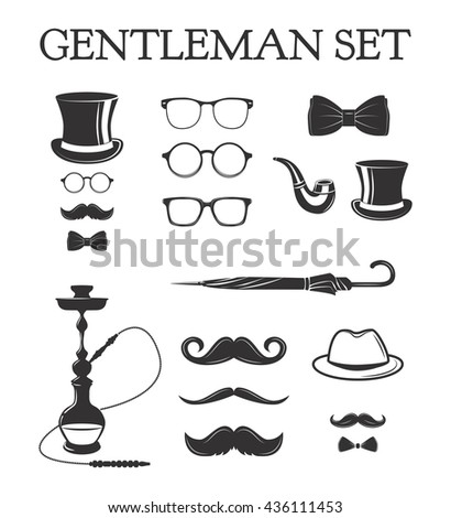 Top Hat, Glasses, Moustache, Bow Tie, Gloves, Smoking Pipe Men/'s Steampunk Set