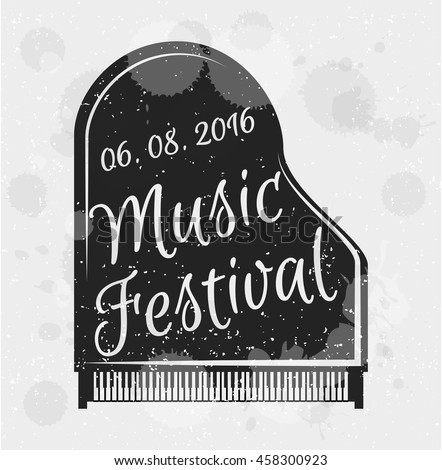 Music festival concert piano. musical instrument. vector illustration.