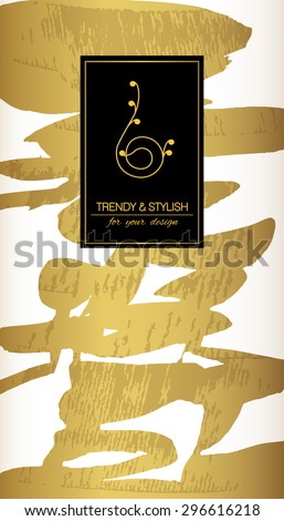 Gold card template or gift cards. Texture of gold foil. Luxury vector illustration. Space for  text. 