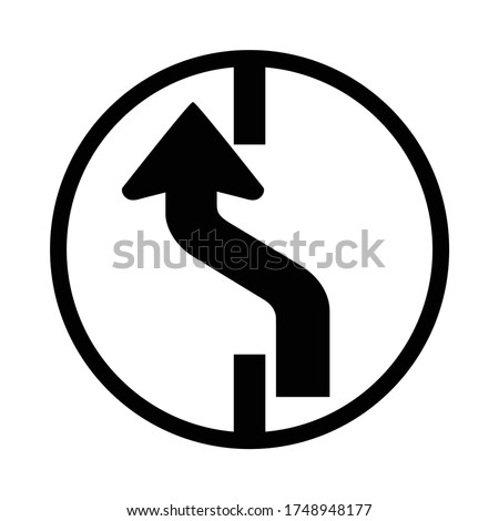 changing to left lane, changing to right lane, traffic sign on the roadside