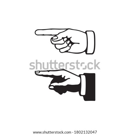 Pointing finger icon, pointing hand indicating and cursor icon