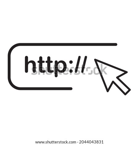website address, web browser for searching on internet, webpage with hyperlink, http and url of website