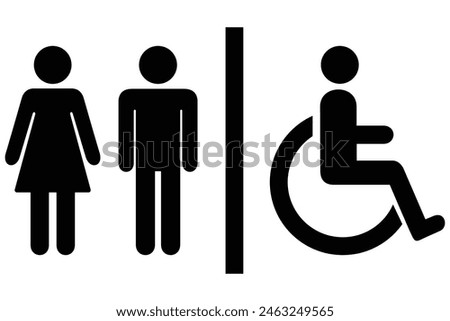 Public restroom sign for people, toilet icon vector, the sign of toilet in the public