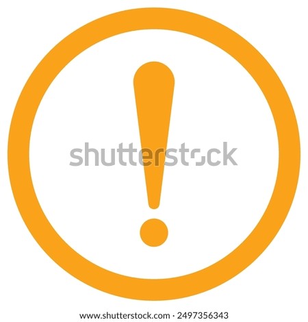 Warning sign with exclamation mark on white background. Hazard warning icon to notice the danger to people