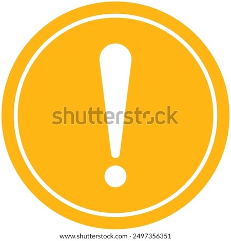 Warning sign with exclamation mark on white background. Hazard warning icon to notice the danger to people