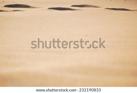Foot track on sand