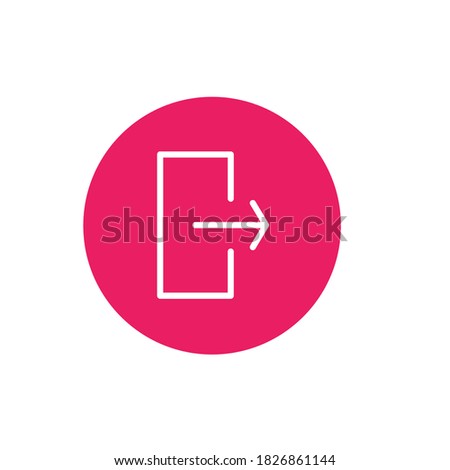 Logout icon vector concepts. internet button with white background