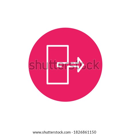 Logout icon vector concepts. internet button with white background