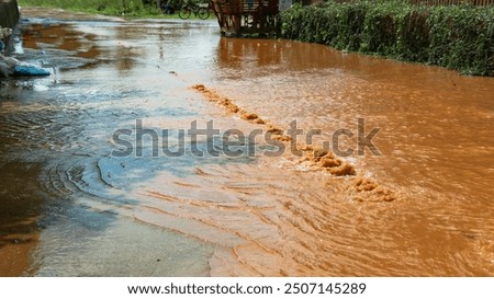 Similar – Foto Bild Flusswasser sickert durch die Blätter einer Pflanze