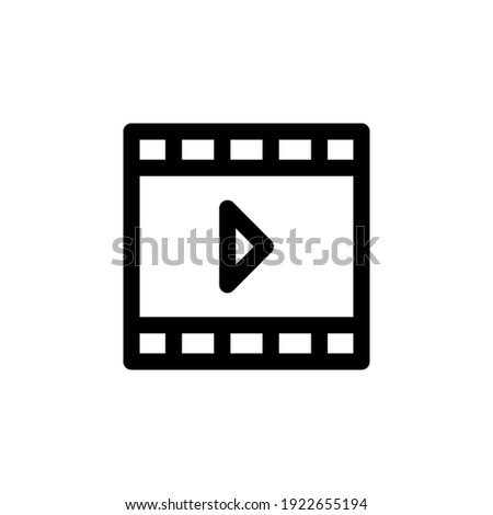video multimedia icon. Line icon, outline vector sign, linear style pictogram isolated on white background.