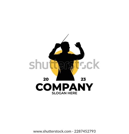 Music conductor logo design template