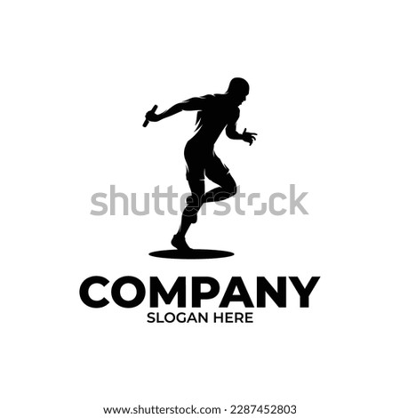 Relay race logo design template