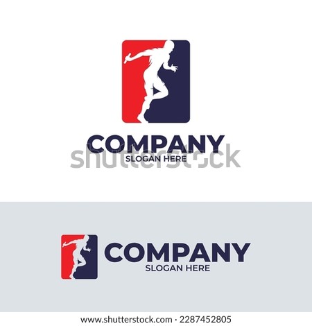 Relay race logo design template