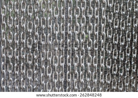 many line of chain for the background.