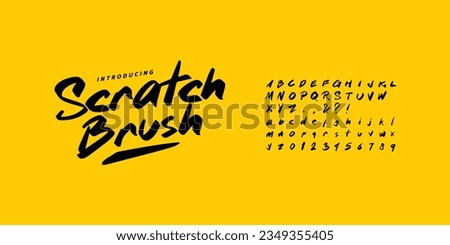 Scratch Brush is uneven, unexpected, playful font. Vector bold font for logotype, apparel design, album covers, branding, etc.