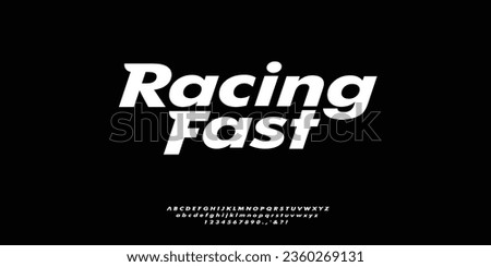 Racing Fast simple bold sans sporty font, italic modern, youth design style for logo and branding	