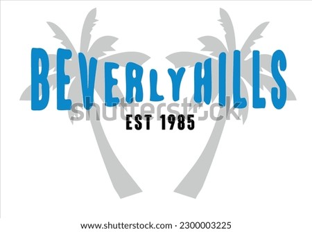 beverly hills and palm tree vector design