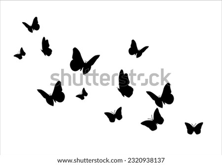 butterflies flying shape vector design