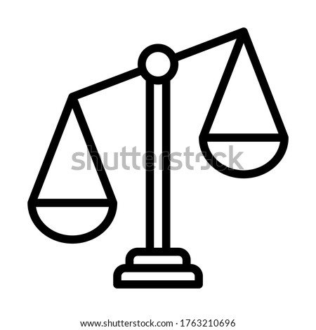 Libra line icon. Weigher for justice and arbitrate or Libra outline logo vector. Editable stroke.