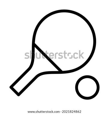 Table tennis flat line icon. Tennis racket and ball ,equipments for game sport. Outline sign for mobile concept and web design, store.