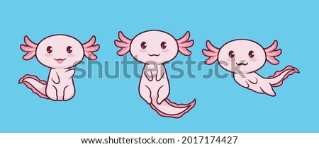 Cute axolotl vector illustration design