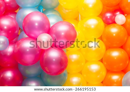 Colorful balloons in the party was organized as a backdrop for photographs.