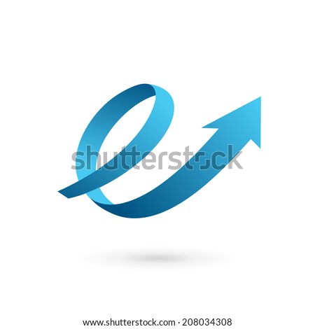 Letter E arrow loop logo icon design template elements. Vector color sign. 商業照片 © 